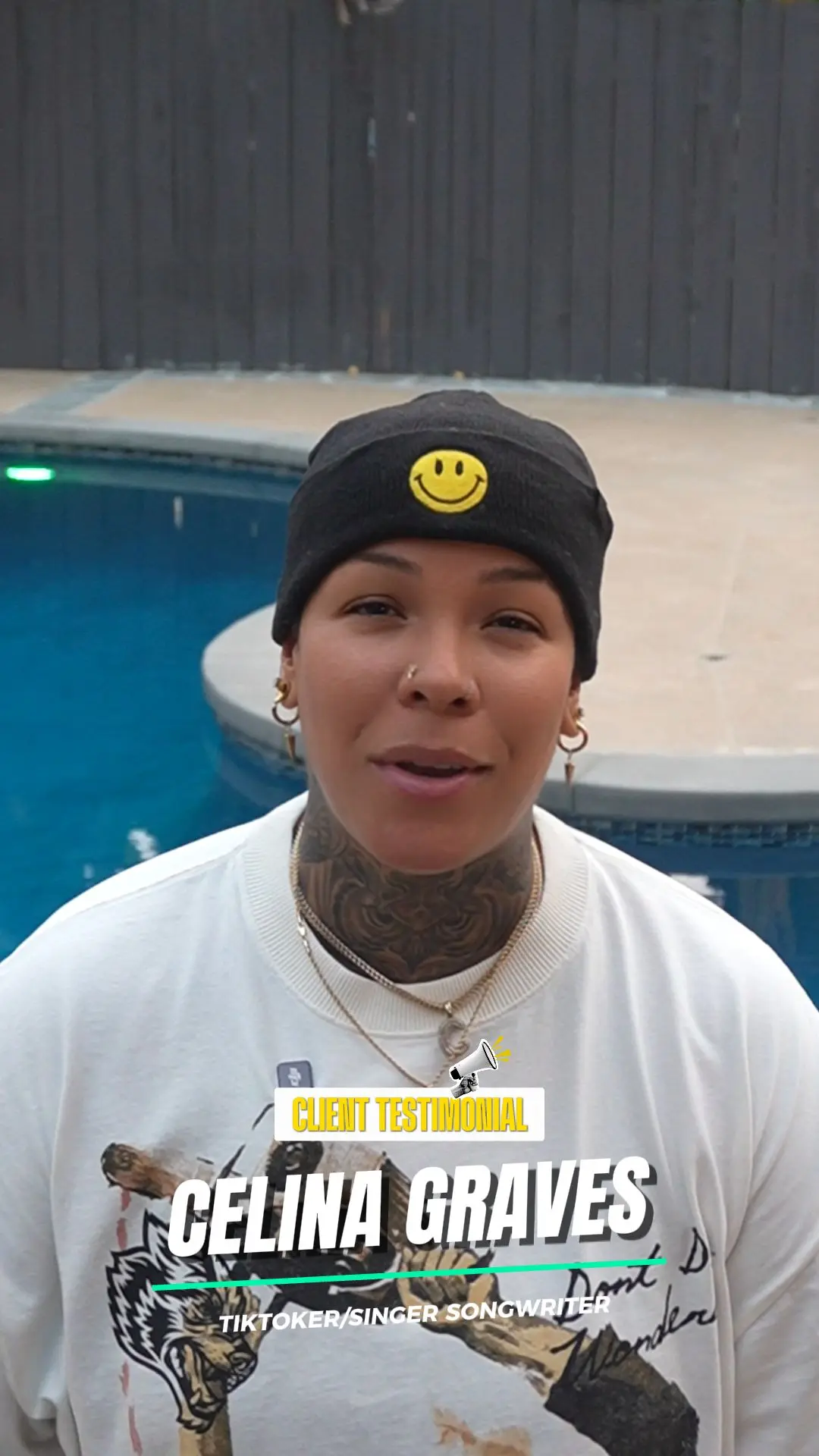 Celina Graves sharing her experience with Aguas Pools & Spa